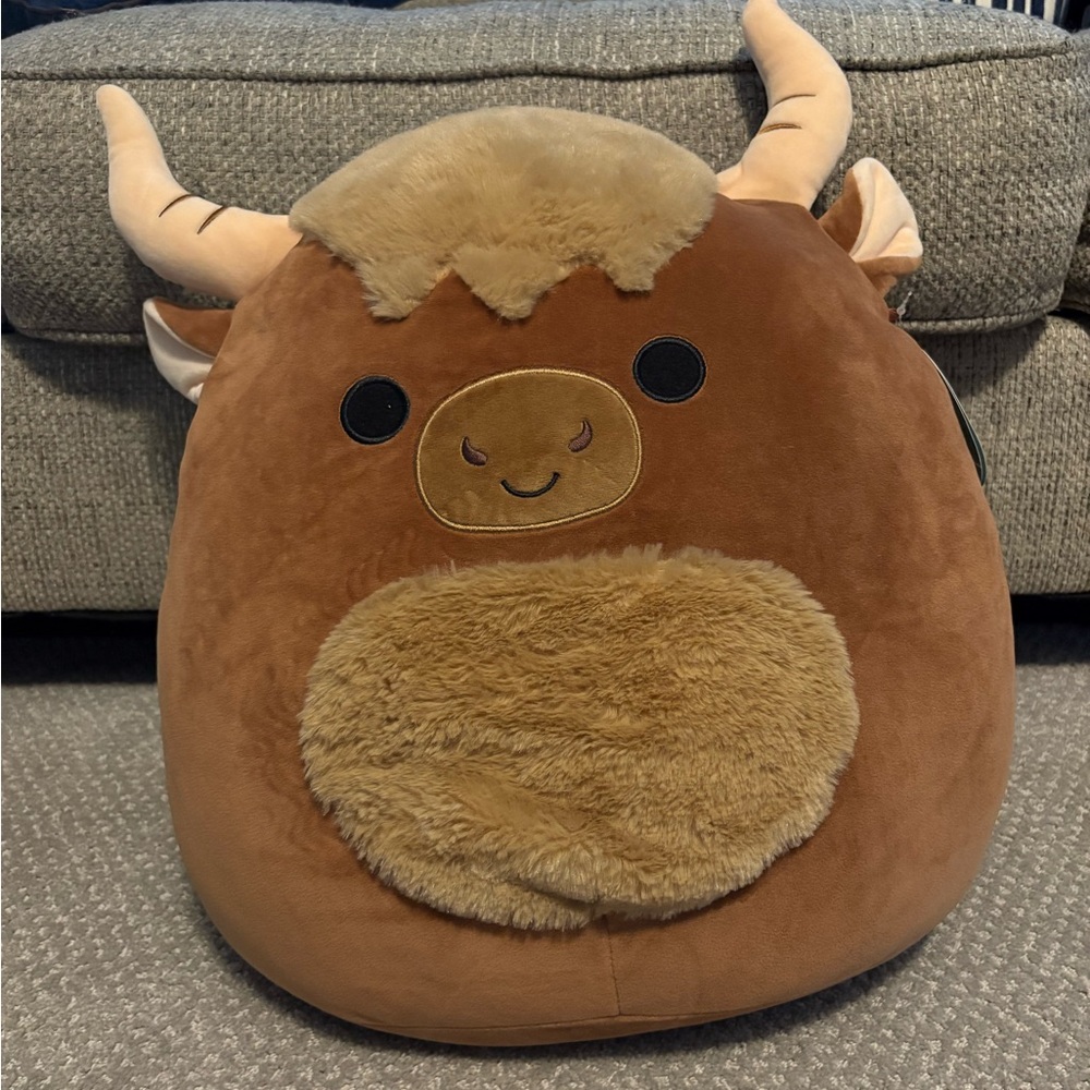 Squishmallows Brown and Tan 16in Marshal Bull Plush